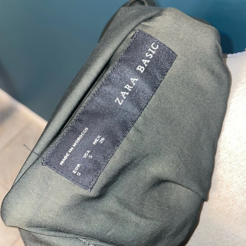 Womens Small Zara Basic Army Green Jacket - Picture 6 of 6